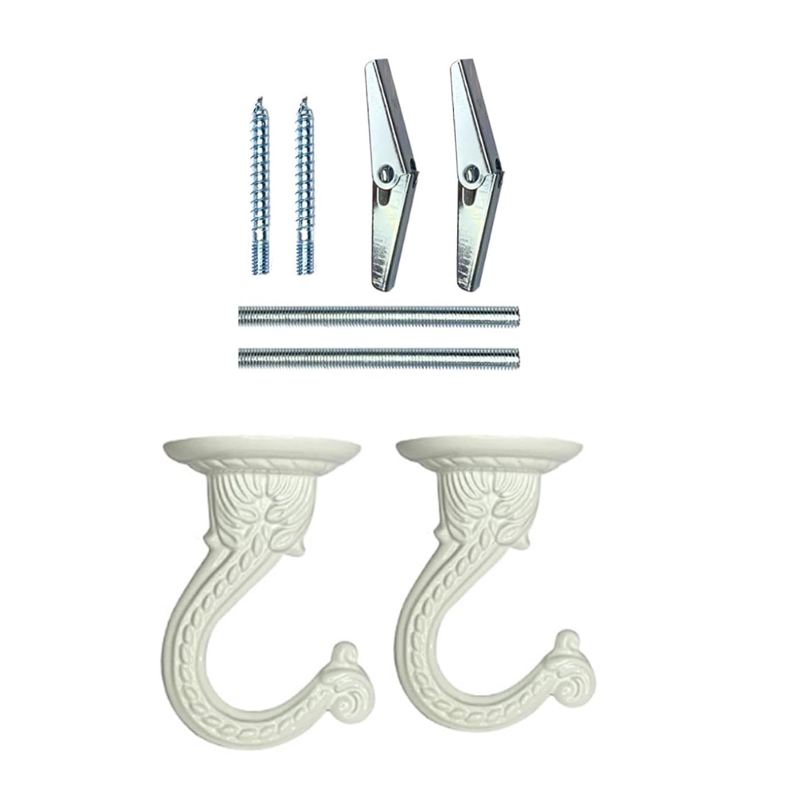 Hsioluted White Of 2 Multifunctional Ceiling And Wall Hooks Sturdy Ceiling Hooks Practical Hangers For Indoor Outdoor Use Store Display