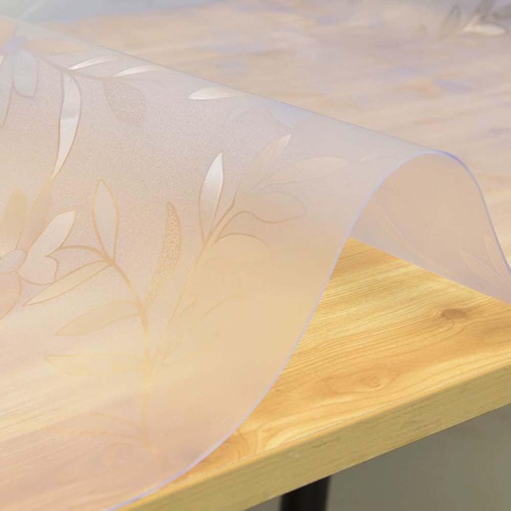 QBYRSSS Transparent Table Cover Protector Frosted Transparent Table Protector1.5mm/2mm Clear PVC Table Cover NonSlip Waterproof Washable Durable Tablecloth (2mm 45x200cm) for Dining & Kitchen Use