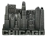 SMS Gifts Chicago The Windy City Skyline Metal Fridge Magnet