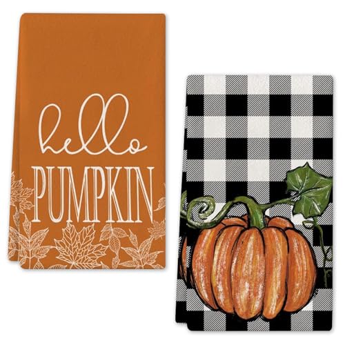 PPGGOPP Herbst-Küchenhandtücher, 2er-Set Dekoration, Case, Saison,...
