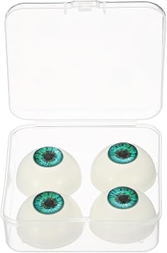 PATIKIL 32 mm Realistic Eyes Big Eyeballs, 2 Pair Acrylic Scary Half Round Fake Eyes Props for Halloween Party Horror Mask DIY Craft Decoration, Green