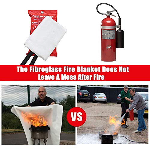 SKAMZ Premium Fire Blanket [Upgraded Size XL 47.2x47.2inches 3-Pack] Fire Blanket Fire Suppression Blanket Fire Emergency Blankets for Kitchen, Camping,BBQ Grilling 1.2x1.2Metre