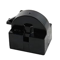Vista 2 de Relé de arranque PTC para refrigerador. Pin nro. 1 de 4.7 Ohm de resistencia, color negro. Por Uxcell.