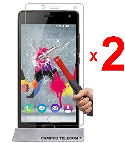 AccessOne® 2 Films Vitre Verre Trempé de protection ecran pour WIKO U-FEEL PRIME (5 pouces).