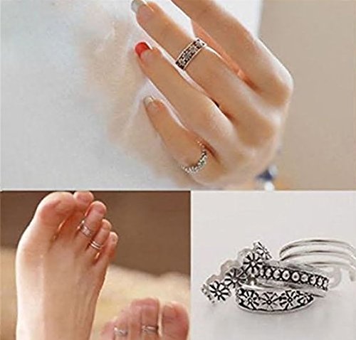 Lot De 12 Bagues D'orteil Ouvertes En Alliage Argenté - Bijoux De Plage Unisexes Géométriques Et élégants