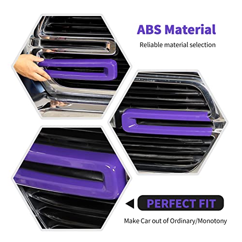 Image of Front Grille Inserts Trim Cover Grill U Bar Cover Frame Decoration Exterior Accessories for Dodge RAM 2018 2019 2020 2021 2022,Purple