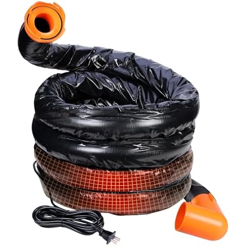 H&G lifestyles 20ft Heated Sewer Hose for RV Waste Hose Heater Anti-Freeze Prevent Freezing at -20℉ 3Inches Large Pipe Diameter Bayonet Fittings with Storage Bag for RVs Campers Cover