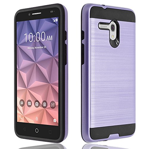 Alcatel One Touch Fierce XL Case, ZeopoCase Hybrid Armor Dual Layer Defender Protective Hard Case Cover for Alcatel OneTouch Fierce XL (5054) (Purple)