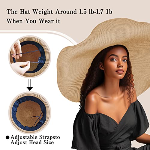 Sombrero de playa oversized para mujer con ala ancha miniatura 3