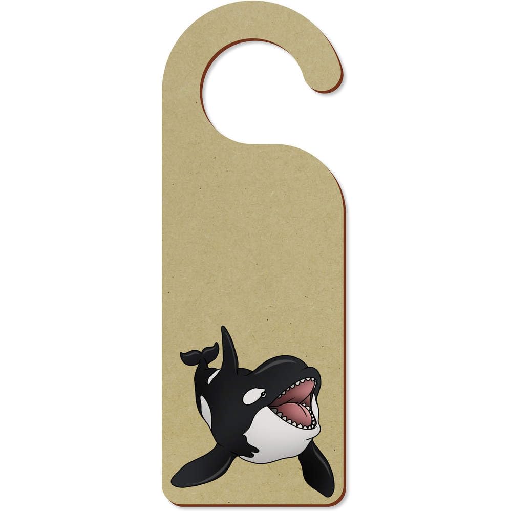 'Happy Orca Whale' 200mm x 72mm Door Hanger/Sign (DH00044681)