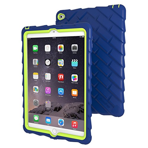 Gumdrop Cases Drop Tech Case Silicone Rugged Shock Absorbing Dual Layer for iPad Air 2 - Royal Blue/Lime