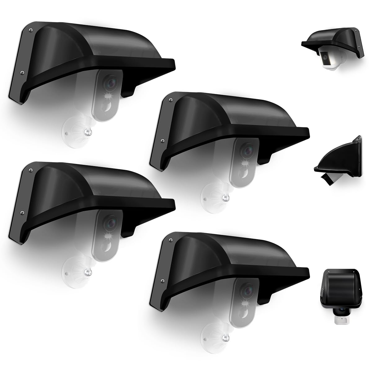 Protector universal para cámara de seguridad solar y lluvia, plástico a prueba de protección para cámaras de vigilancia CCTV (4 unidades)