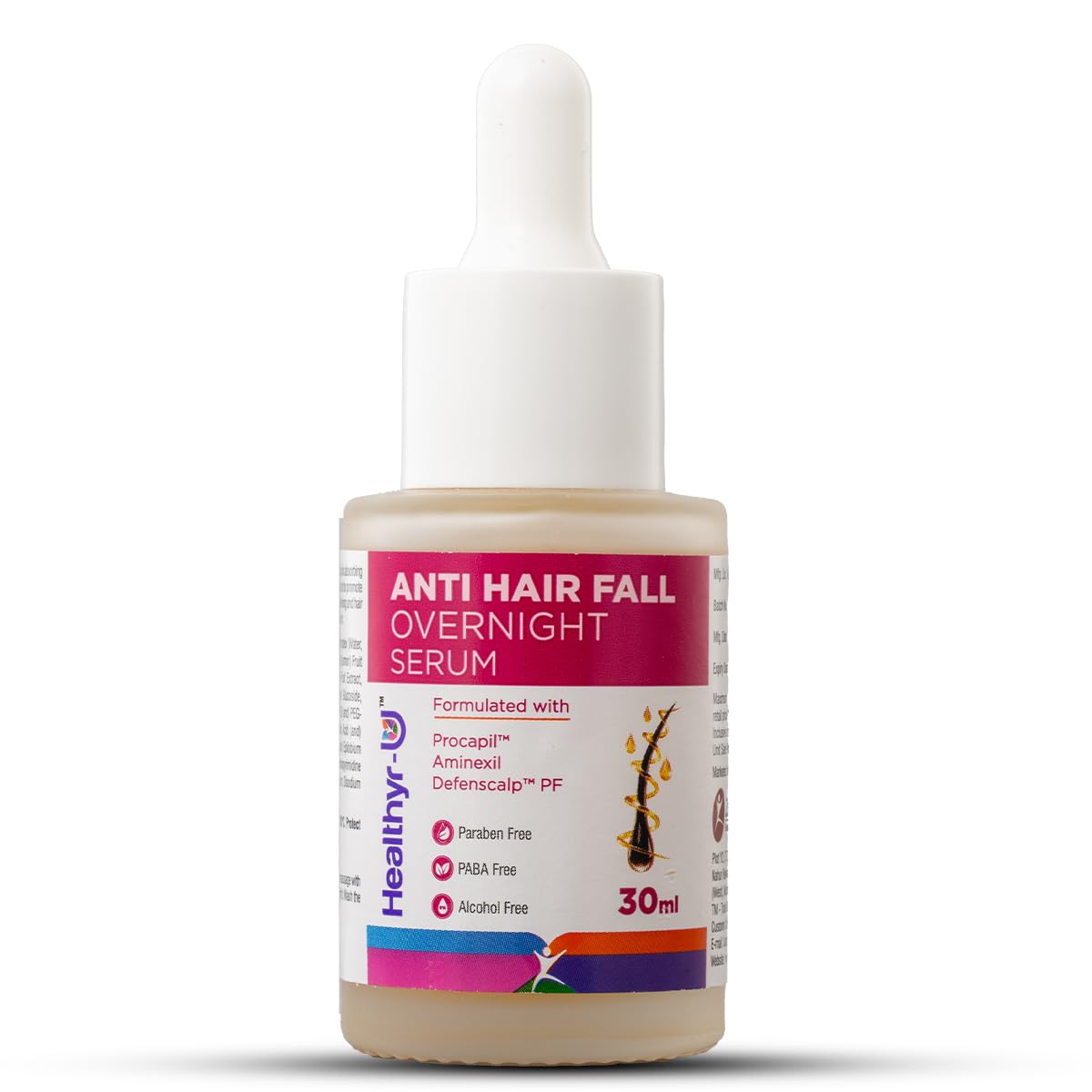 Healthyr-U Anti Hair Fall Overnight Serum | Aminexil, Procapil, Defenscal PF, AC Hair & Scalp Complex | Helps Reduce Hair Fall, Promotes Hair Growth, Improves Hair Volume | Hair Serum for Women & Men |