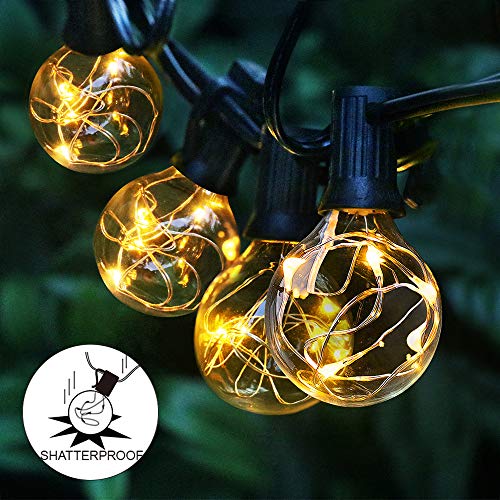 arzerlize Outdoor String Lights LED for Patio, 35FT Premium 30+2 Bulbs Globe Backyard String Lights 0.1W- IP65 Waterproof Shatterproof String Lighting Outside Indoor for Bistro Christmas Decorative