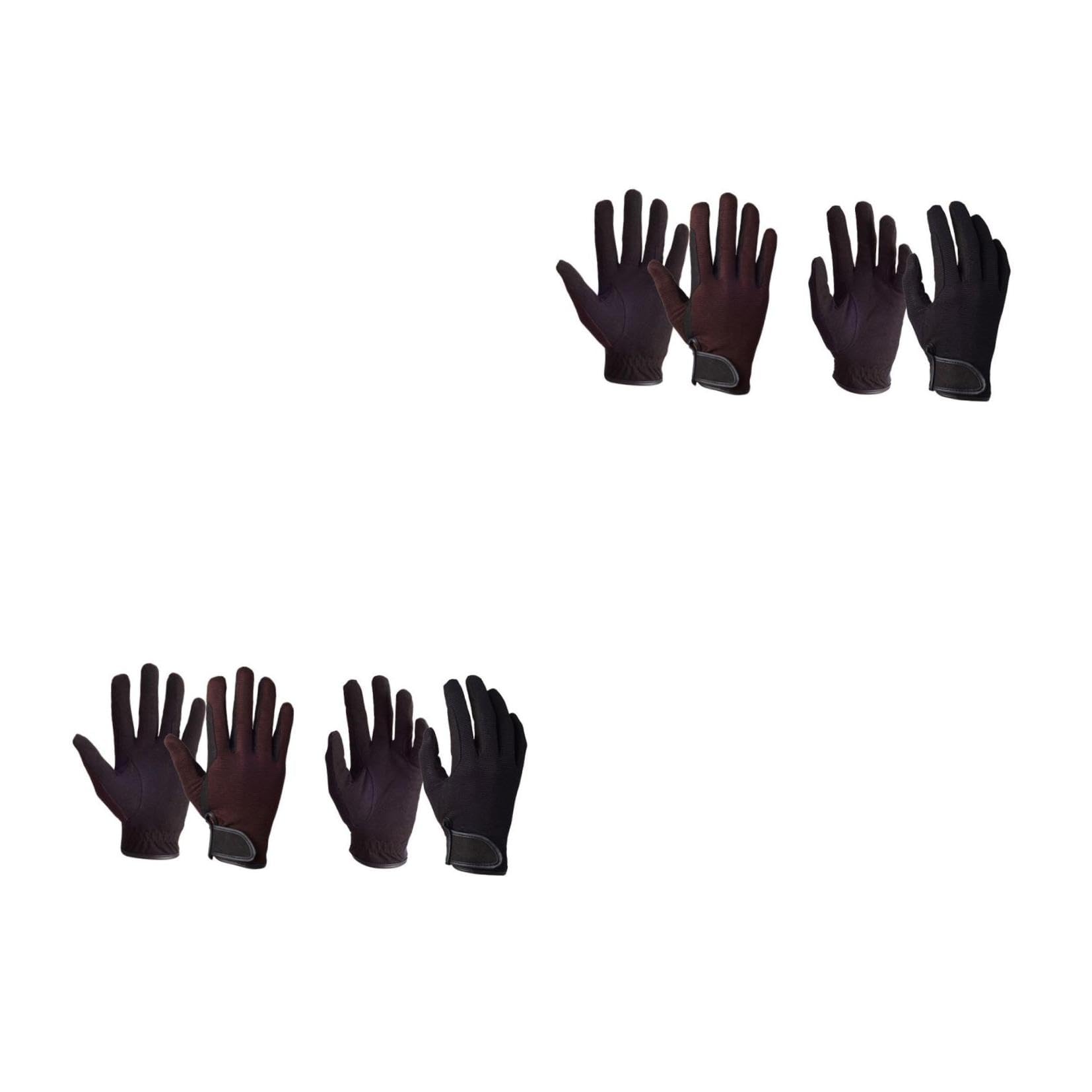 BESPORTBLE 2paia Guanti Da Equitazione Professionali Unisex Guanti Resistenti e Traspiranti Per Cavallo Taglia Nero Accessorio Equestre e Ergonomico Per Controllo Ottimale