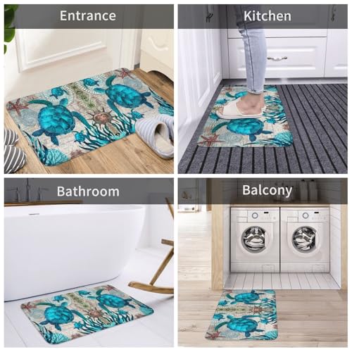 Tapete decorativo tortuga marina 60x90 cm para baño miniatura 5