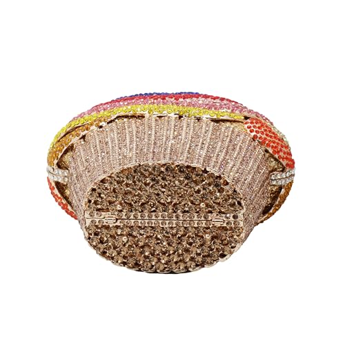 Image of Women Ice Cream Crystal Evening Bag Luxury Rhinestone Clutch Wedding Party Minaudiere Purse and Handbag for Cocktail