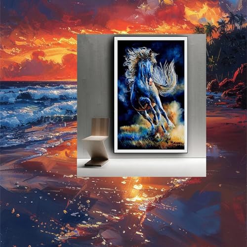 Diamond Painting Plage Grand Format 70x90cm avec Coucher de Soleil