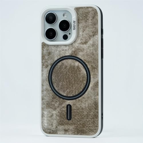 Coque pour iPhone 12 avec chargement sans fil magnétique en denim