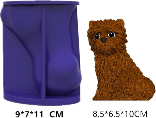 Miniatura 2 de Moldes de velas para perros 3D, moldes de jabón, pug, peluche, perro, fondant, chocolate, pastel, moldes para hornear, fondant, moldes para tartas,