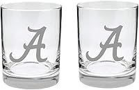 Vista 47 de Vaso de 2 lados, acabado satinado, roca (o whisky) - Juego de 2 (Arkansas Razorbacks)