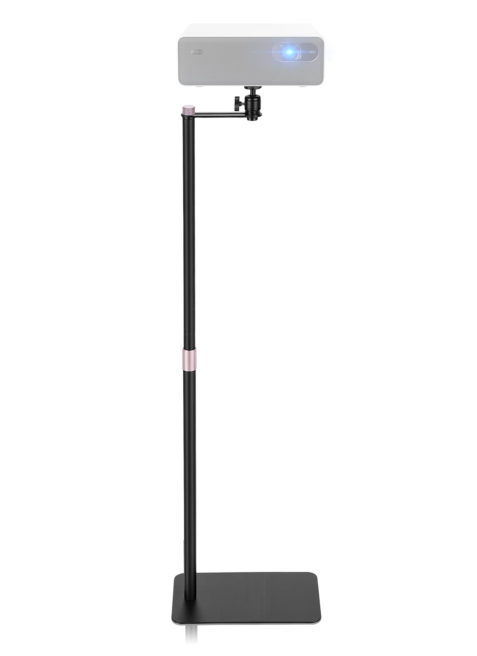 Gugxiom Supporto per proiettore, orientabile a 360°, altezza regolabile 60-120 cm, compatibile con proiettore a vite da 1/4", supporto da pavimento nascosto per home theater, ufficio (modello da