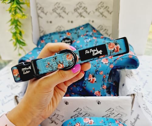 Rosie Rose Dog Collar XS, Blue, extra small