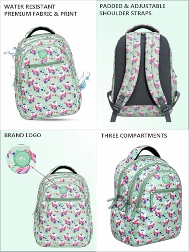 Image of PB Pearlbags Sigma 13L Printed Backpack, 3 Compartments, Bottle Holder, Organizer, Premium Fabric, Water Resistant Anti Theft, School Bag for Boys and Girls