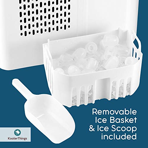 Automatic Self-Cleaning Portable Electric Countertop Ice Maker Machine With Handle, 9 Bullet Ice Cubes Ready in 7 minutes, Up to 26lbs in 24hrs With Ice Scoop and Basket