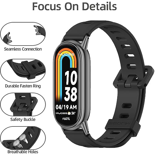 Image of Strap for Mi Band 8 Mi Band 9, Replacement Wristband for Xiaomi Mi Band 9 Silicone Sport Wrist Strap for Xiaomi Mi Band 8