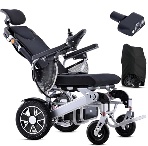 Tripaide 35KM trayectoria Silla de ruedas reclinable Silla de ruedas plegable eléctrica portátil eléctrica 150 kg aluminio todo terreno sillas de ruedas de energía