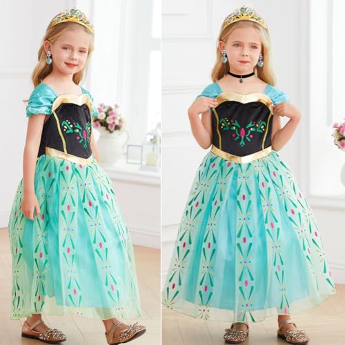 Disfraz de princesa verde para niñas 5-6 años miniatura 3