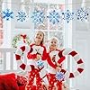Funrous 48 Sets Snowflake Crafts Kit Winter Paper Crafts DIY White Snowflake Christmas Hanging Ornaments with Pompoms Diamond Stickers for Holiday Classroom Activities Arts Party Favors #4