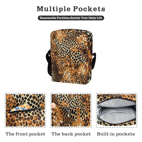 mens messenger bag Crossbody Bags For Women Shoulder Handbags Adjustable Strap for Outdoor Daily Outdoor Daily- Leopard Gradient Glitter Decoration Sequins Purple Yellow2