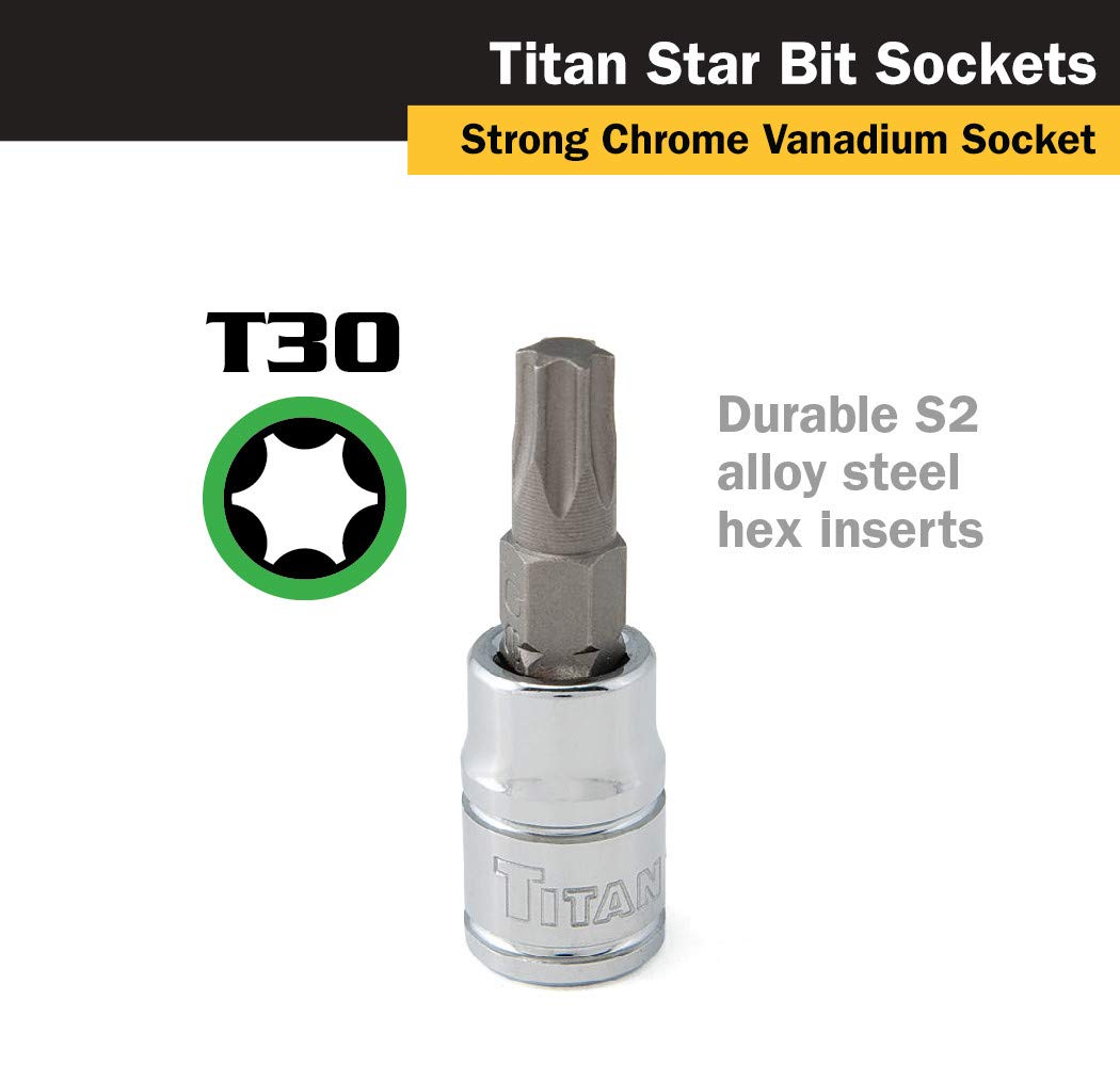 Amazon.com: Titan 66930 1/4-Inch Drive x T30 Star Bit Socket