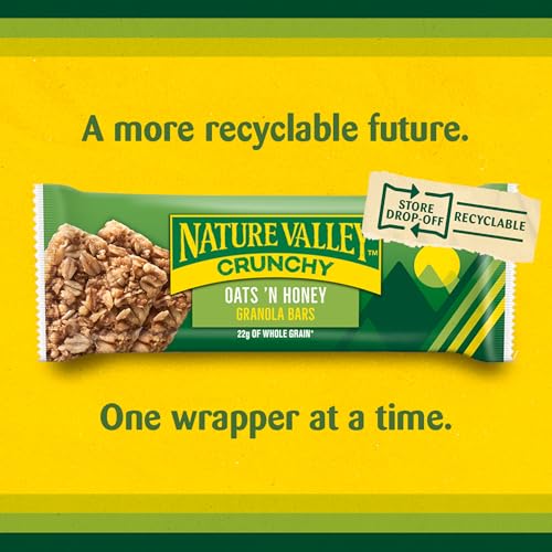 Nature Valley Crunchy Granola Bars | Whole Grain Oats & Honey, 210g (10 Bars-PACK OF 5) | Multigrain Energy Bars| No Artificial Flavours