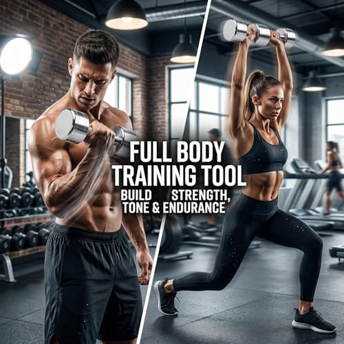 Image of Kizlo Pair of Steel Dumbbells(2.5KG - 10KG) Fixed Weight Dumbbell, Home Gym For Men And Women (Silver, 2.5KG X 2PCS)