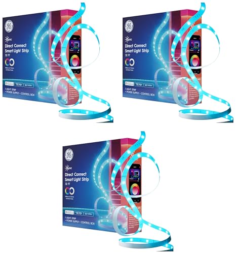 Image of Cync GE Smart LED Strip Light, Color Changing Room Decor LED Light Strip, Compatible with Alexa and Google Home, Matter Compatible, LED Lights for Bedroom, Millions of Colors and White Tones, 32 Feet