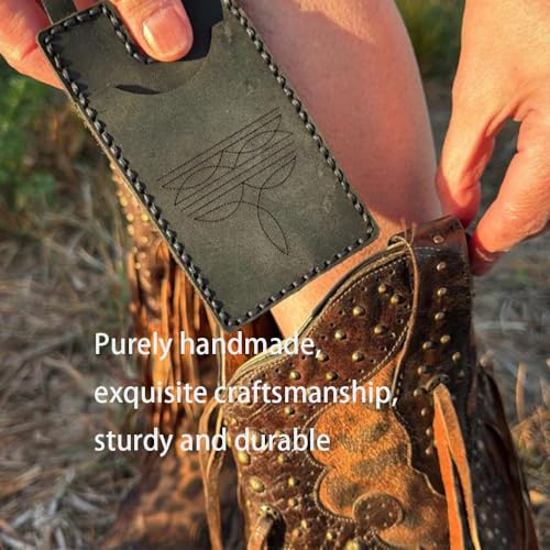 Western Boot Wallet with Snap Strap, 2025 Fashion Leather Wallet, Handcrafted Leather Boot Credit Card Holder Case for Women (Lime green)2