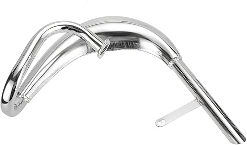 Miniatura 5 de FVRITO Silenciador de escape cromado de rendimiento, cámara de expansión, junta de silenciador para 2 tiempos, 50 cc, 66 cc, 80 cc, 100 cc, motor