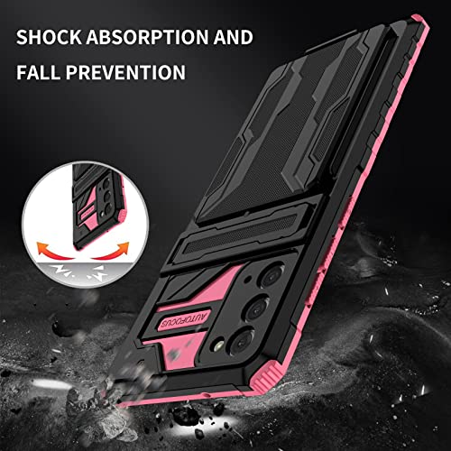 Coque Samsung Galaxy Note 20 anti-rayure avec verre trempé et support rose