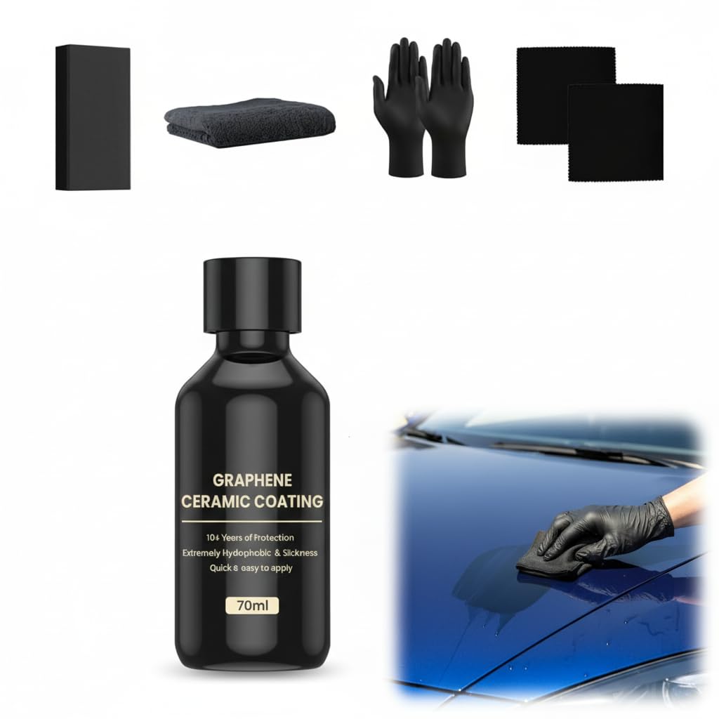 Graphene Ceramic Coating for Cars, Boats & Motorcycles - Quick Apply Sealant for High Gloss Finish & Durable Paint Protection - Professional Grade Car Increase Gloss Car Ceramic Coating 70ML