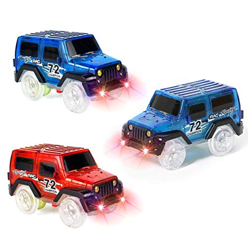 DOMIRE 3 Pack Car Track Replacement Toy Car Glow in The Dark Racing Track Accessories Compatible with Most Tracks