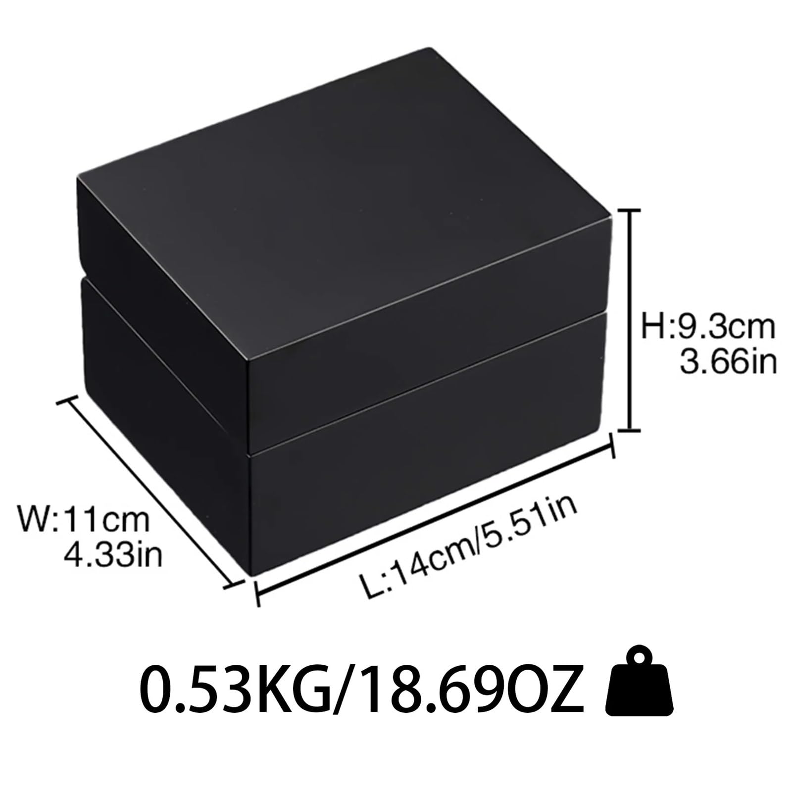 Porta Orologi Legno Scatola for orologi da uomo in legno nero opaco | Espositore for imballaggio for una persona con velluto grigio