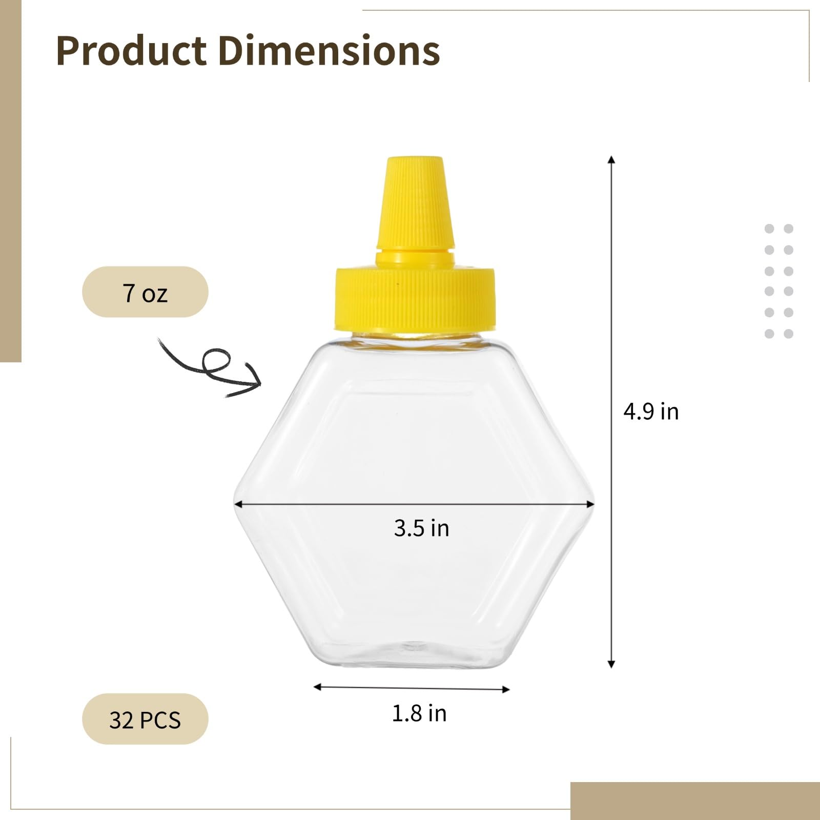 Generisch 32 Stk. Plastik-Honigflaschen, 7 oz Honig-Quetschflaschen, transparente leere Honiggläser mit Deckel, nachfüllbare Honigbehälter, Quetschspender für Gewürze, Küche, Tisch und Café