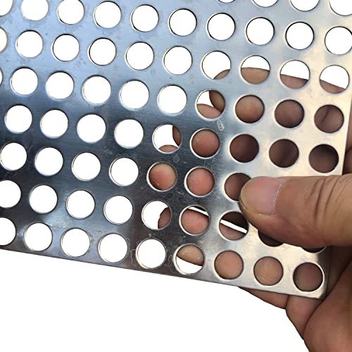 FengYoo - Chapa Perforada de Acero Inoxidable - Hojas Expandidas - Espesor 0.9 mm (Apertura Aprox. 10 mm) 306mm X 156mm - Chapa de Malla Metálica para Ventilación y Filtración