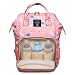 LEQUEEN Diaper Bag Multi-Function Baby Diaper Backpack Nappy Bags, Mom Dad Travel Backpack Large Capacity Baby Bags with Unicorn Printing (Pink)