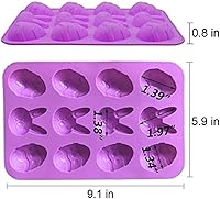 Vista 2 de 12 Cavities Chocolate Candy Molds -Silicone Easter Egg Fondant Mold for Cake Decorate Easter Day Party Supplies Set of 3