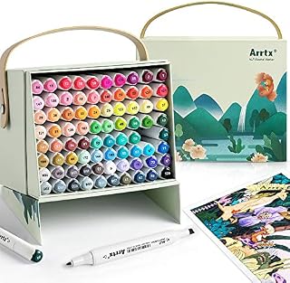 80 Colours Alcohol Markers, Arrtx ALP Dual Tips Art Markers Set for Kids, Artist, Students, Permanent Graphic Markers Pen for Drawing, Sketching, Painting Coloring Scribbling.