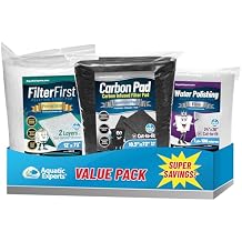 Aquatic Experts Carbon Filter 10.5"x72" + FilterFirst 12"x72" + Polishing Pad 100 1-Pack Micron, Made in USA Value Pack